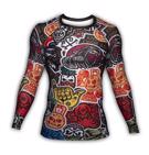 PRIDE OR DIE ''Stickers' RASHGUARD - BLACK